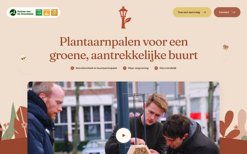 Screenshot van de homepage van Plantaarnpaal.com